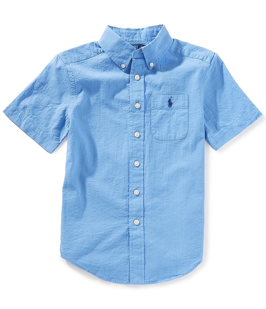 Polo Ralph Lauren Big Boys Short Sleeve Seersucker Shirt