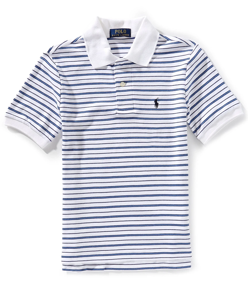 Polo Ralph Lauren Big Boys Short Sleeve Striped Interlock Polo Shirt