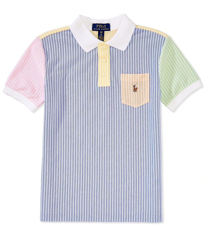 Polo Ralph Lauren Big Boys Short-Sleeve Striped Oxford Mesh Polo Shirt
