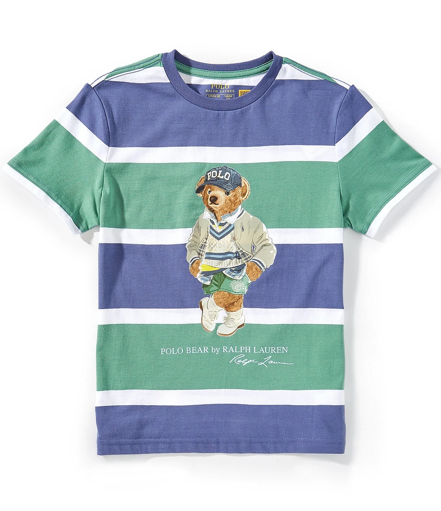 Polo Ralph Lauren Big Boys Short-Sleeve Striped Polo Bear Jersey T-Shirt