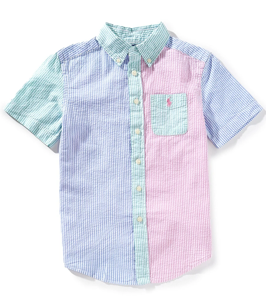 Polo Ralph Lauren Big Boys 8-20 Short-Sleeve Striped Seersucker Fun Shirt