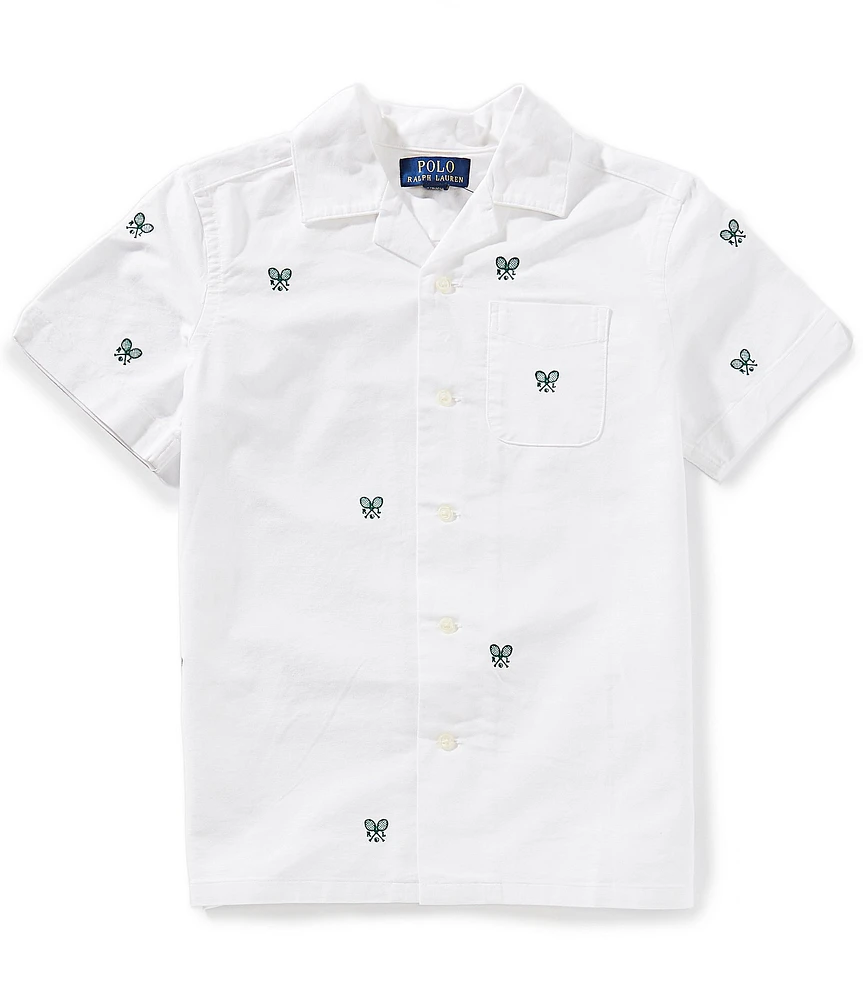 Polo Ralph Lauren Big Boys 8-20 Short Sleeve Tennis-Embroidered Oxford Shirt