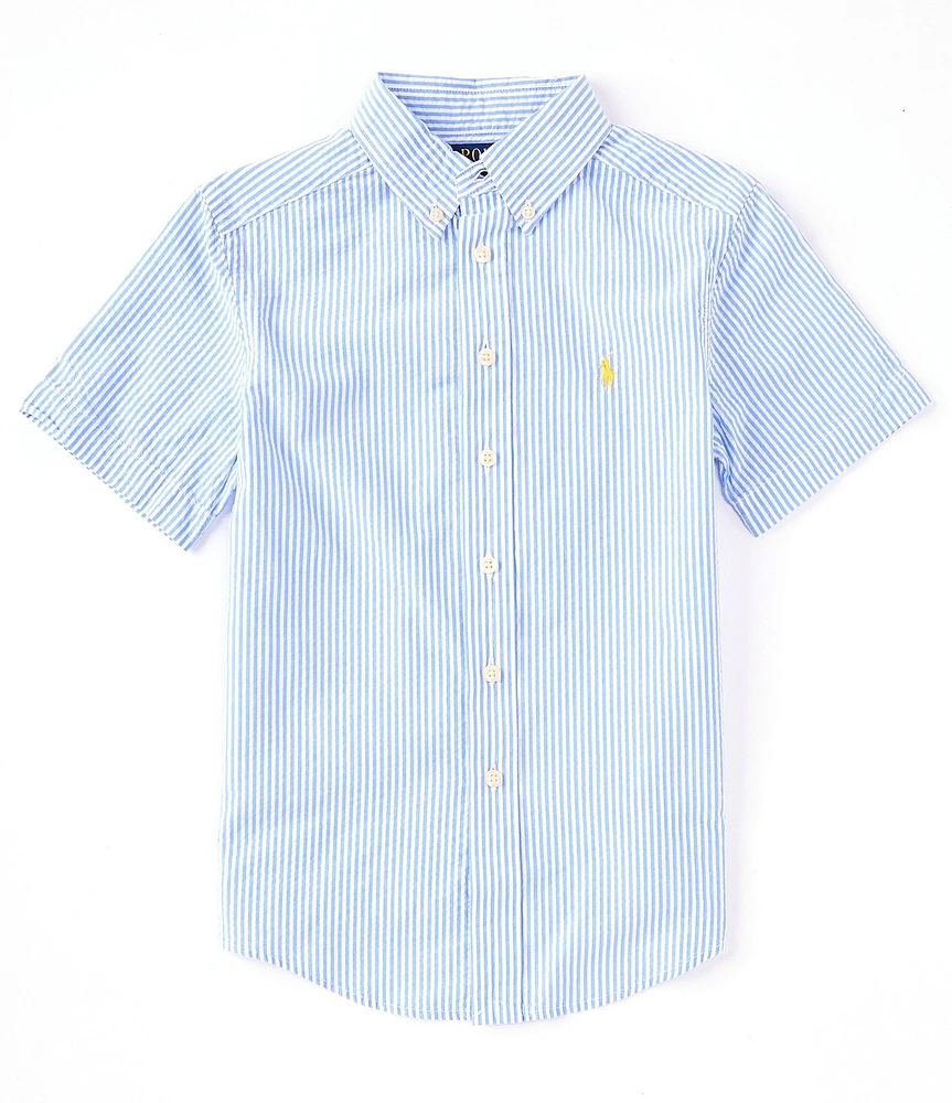 Polo Ralph Lauren Big Boys 8-20 Striped Short Sleeve Seersucker Shirt