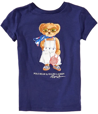 Polo Ralph Lauren Big Girls Cap-Sleeve Polo Bear Jersey T-Shirt