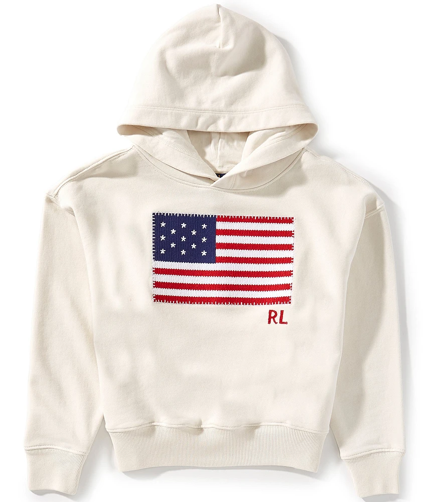 Polo Ralph Lauren Big Girls French Terry Flag Applique Hoodie