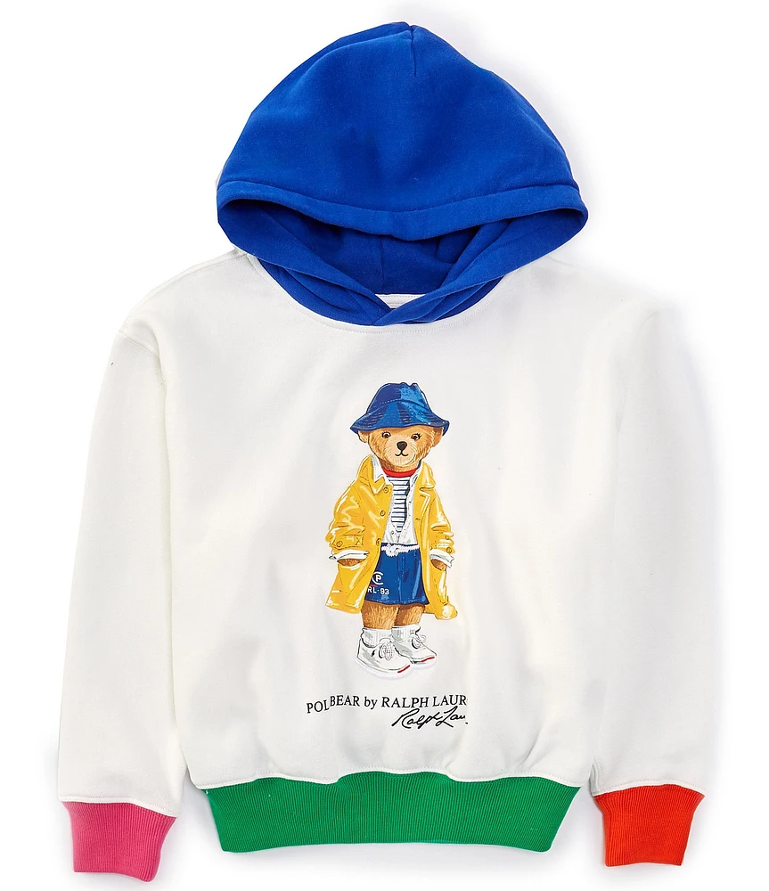 Polo Ralph Lauren Big Girls Long Sleeve Polo Bear Graphic Fleece Hoodie