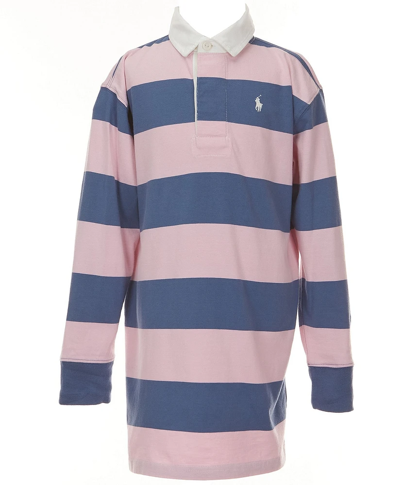 Polo Ralph Lauren Big Girls Long-Sleeve Striped Jersey Rugby Dress