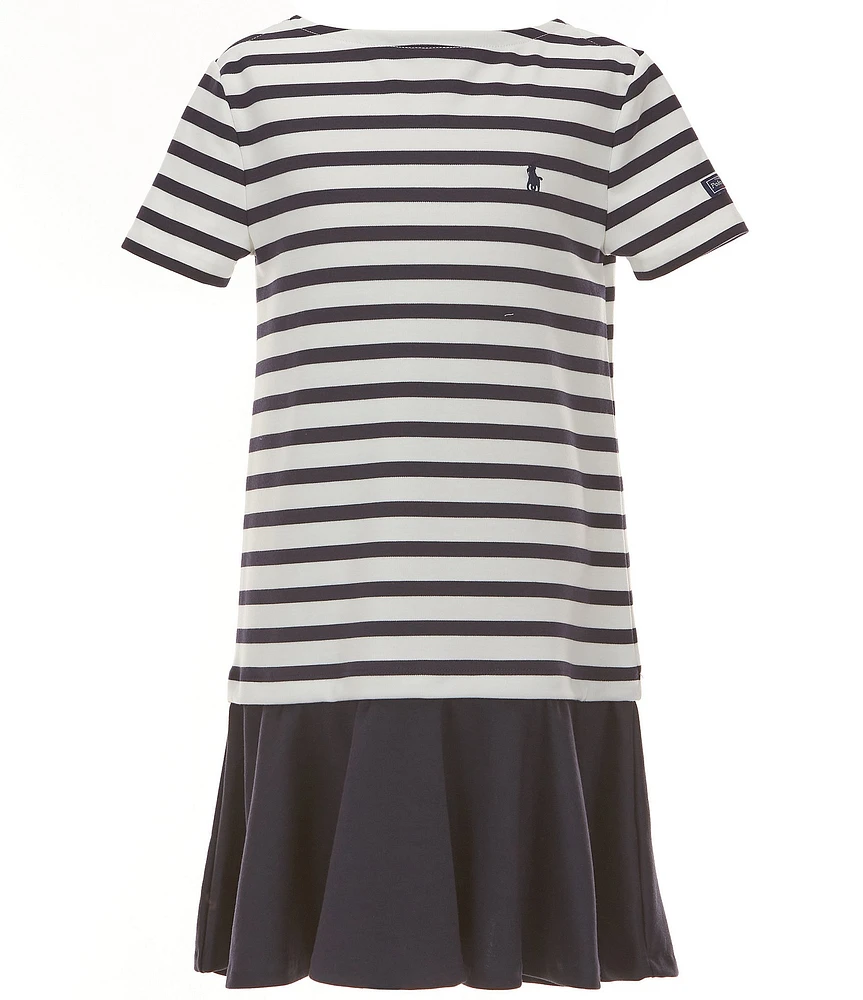 Polo Ralph Lauren Big Girls Short-Sleeve Yarn-Dyed Striped Stretch Ponte Dress