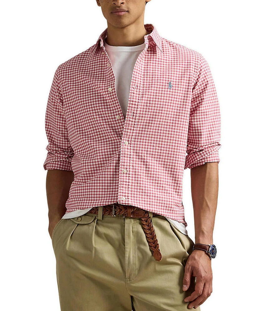 Polo Ralph Lauren Classic Fit Gingham Oxford Long Sleeve Woven Shirt
