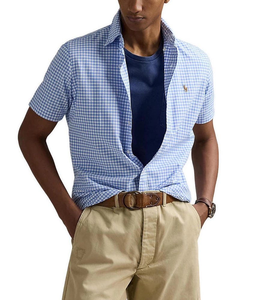 Polo Ralph Lauren Classic Fit Gingham Oxford Short Sleeve Plaid Shirt