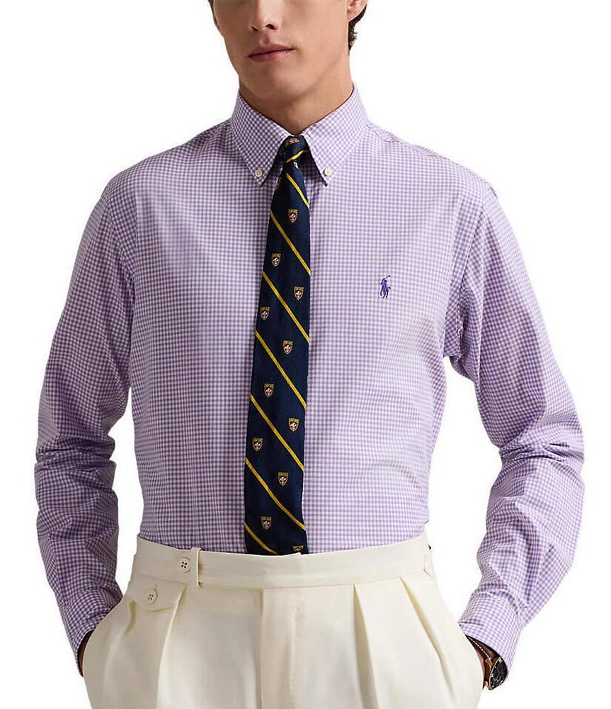 Polo Ralph Lauren Classic Fit Gingham Stretch Poplin Long Sleeve Woven Shirt