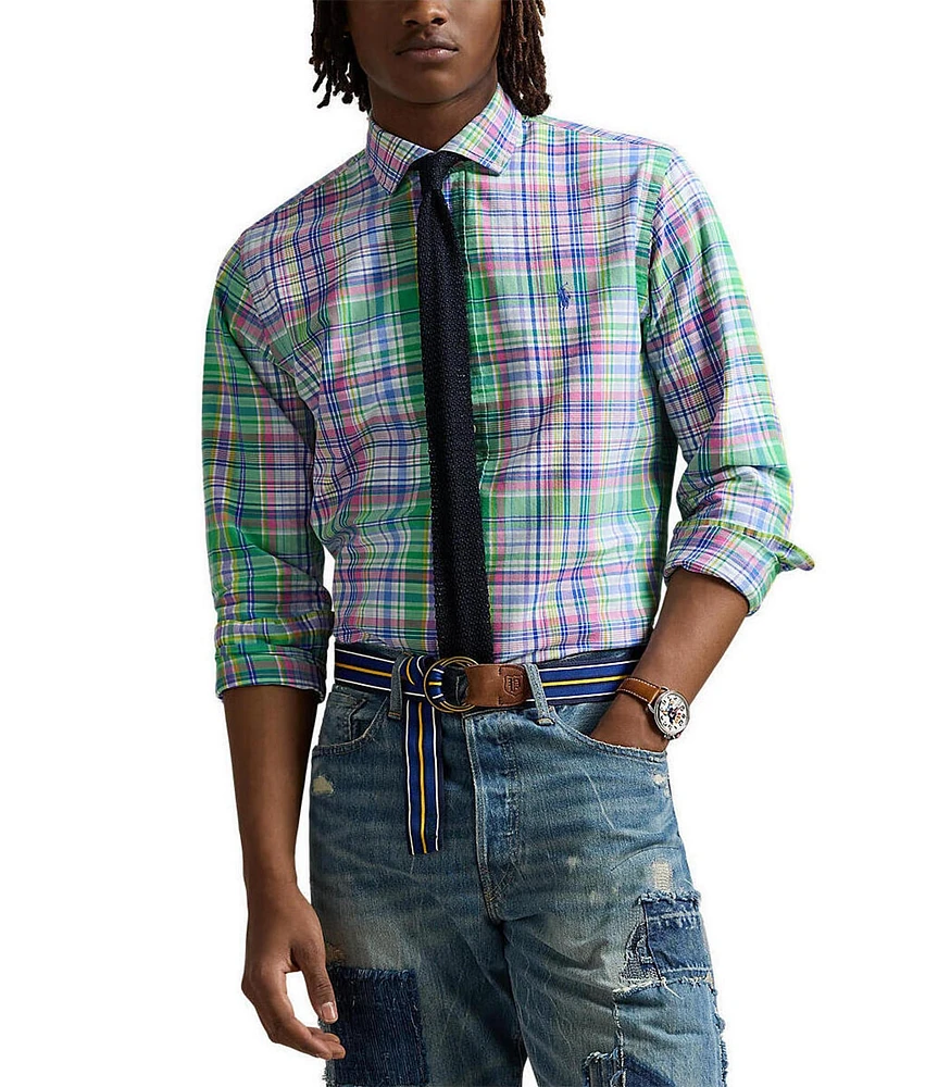 Polo Ralph Lauren Classic Fit Bright Plaid Oxford Long Sleeve Woven Shirt