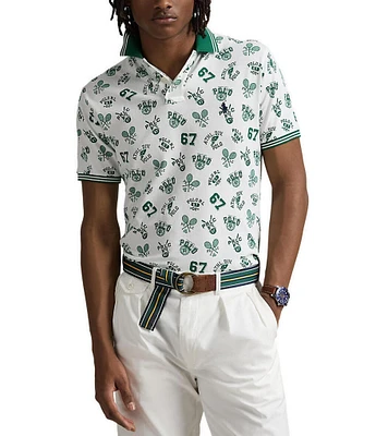 Polo Ralph Lauren Classic Fit Tennis Printed Mesh Short Sleeve Polo Shirt