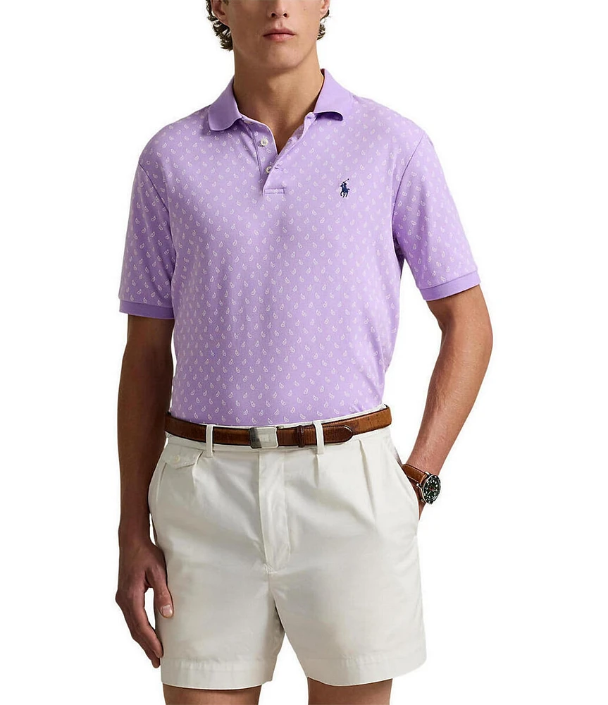 Polo Ralph Lauren Classic Fit Soft Cotton Mini Paisley Print Short Sleeve Polo Shirt