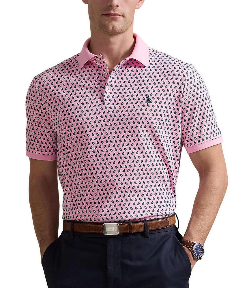 Polo Ralph Lauren Classic-Fit Soft Cotton Printed Carmel Pink Short-Sleeve Polo Shirt