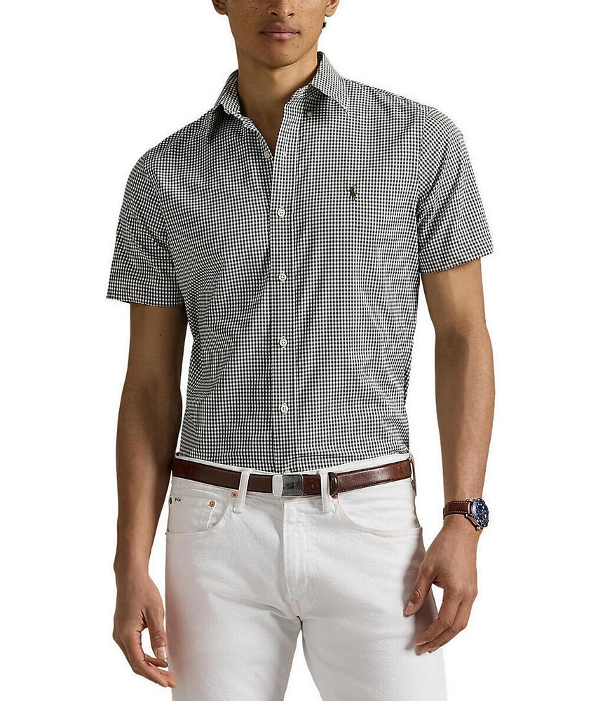 Polo Ralph Lauren Classic Fit Tattersall Performance Stretch Short Sleeve Twill Woven Shirt