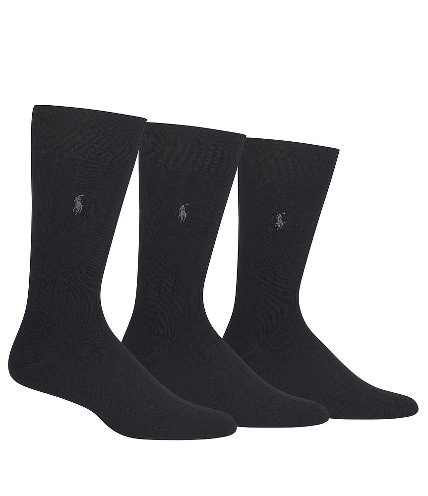 Polo Ralph Lauren Combed Assorted Color Cotton Dress Socks 3-Pack