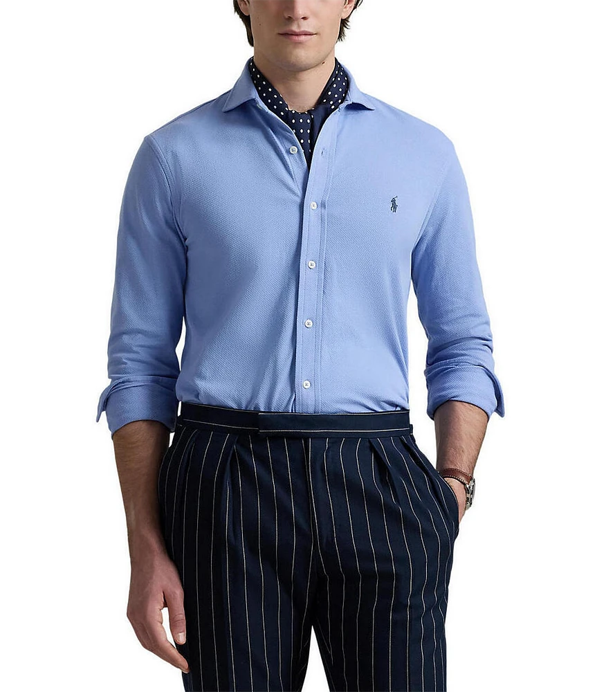 Polo Ralph Lauren Honeycomb-Knit Long Sleeve Woven Shirt