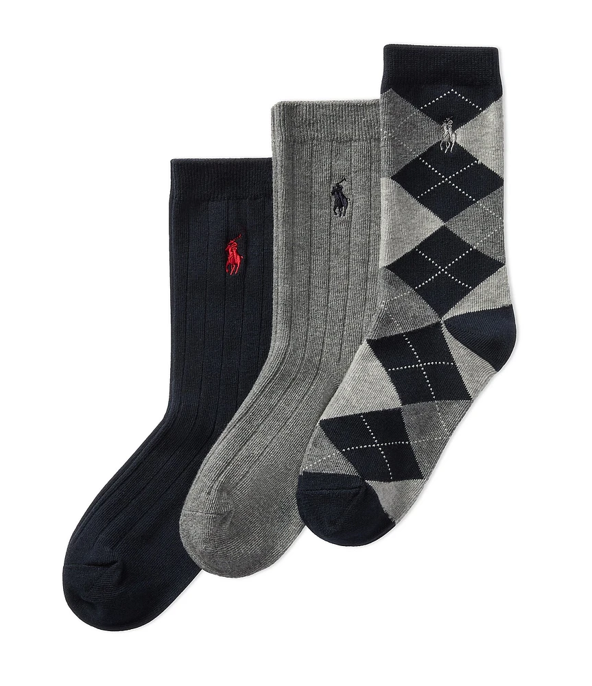 Polo Ralph Lauren Little Boys Classic Argyle Sock 3-Pack