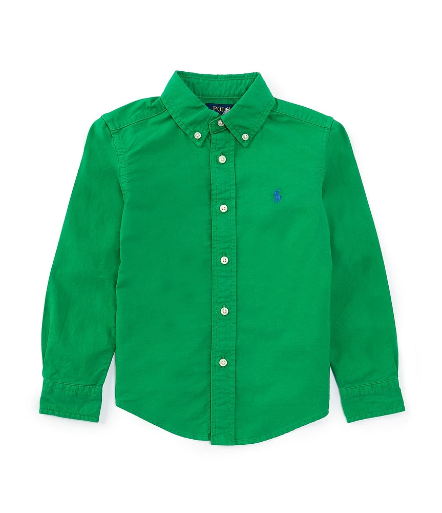 Polo Ralph Lauren Little Boys Long Sleeve Garment-Dyed Oxford Shirt