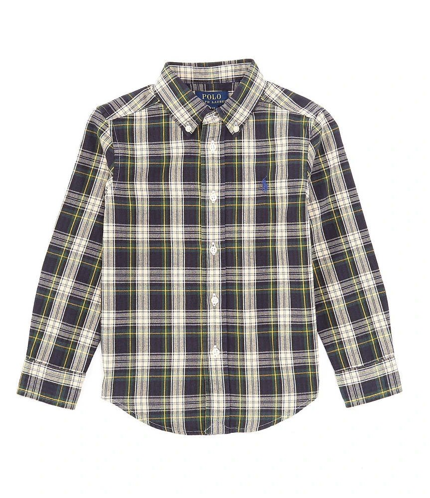Polo Ralph Lauren Little Boys Long Sleeve Plaid Brushed Oxford Shirt