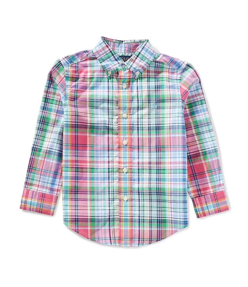 Polo Ralph Lauren Little Boys Long-Sleeve Plaid Pattern Poplin Shirt