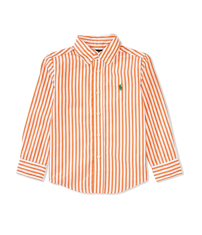 Polo Ralph Lauren Little Boys Long Sleeve Striped Poplin Shirt