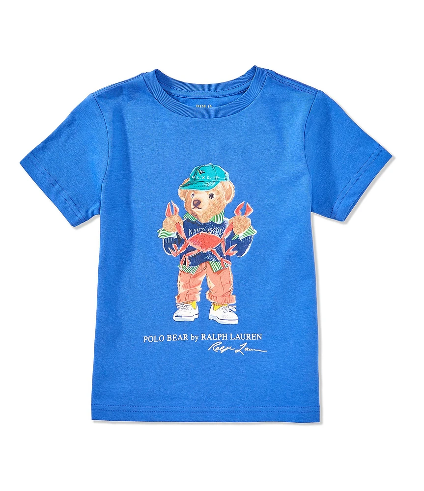 Polo Ralph Lauren Little Boys Short Sleeve Crab Polo Bear Graphic Jersey T-Shirt