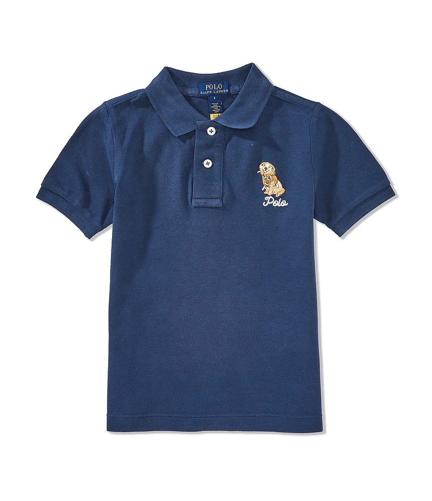 Polo Ralph Lauren Little Boys Short-Sleeve Dog-Embroidered Mesh Polo Shirt