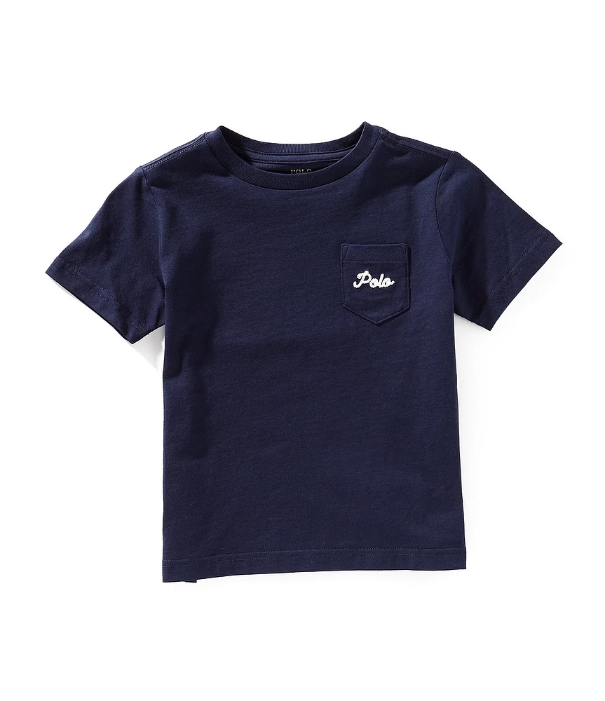 Polo Ralph Lauren Little Boys Short-Sleeve Dog-Print Pocket Jersey T-Shirt