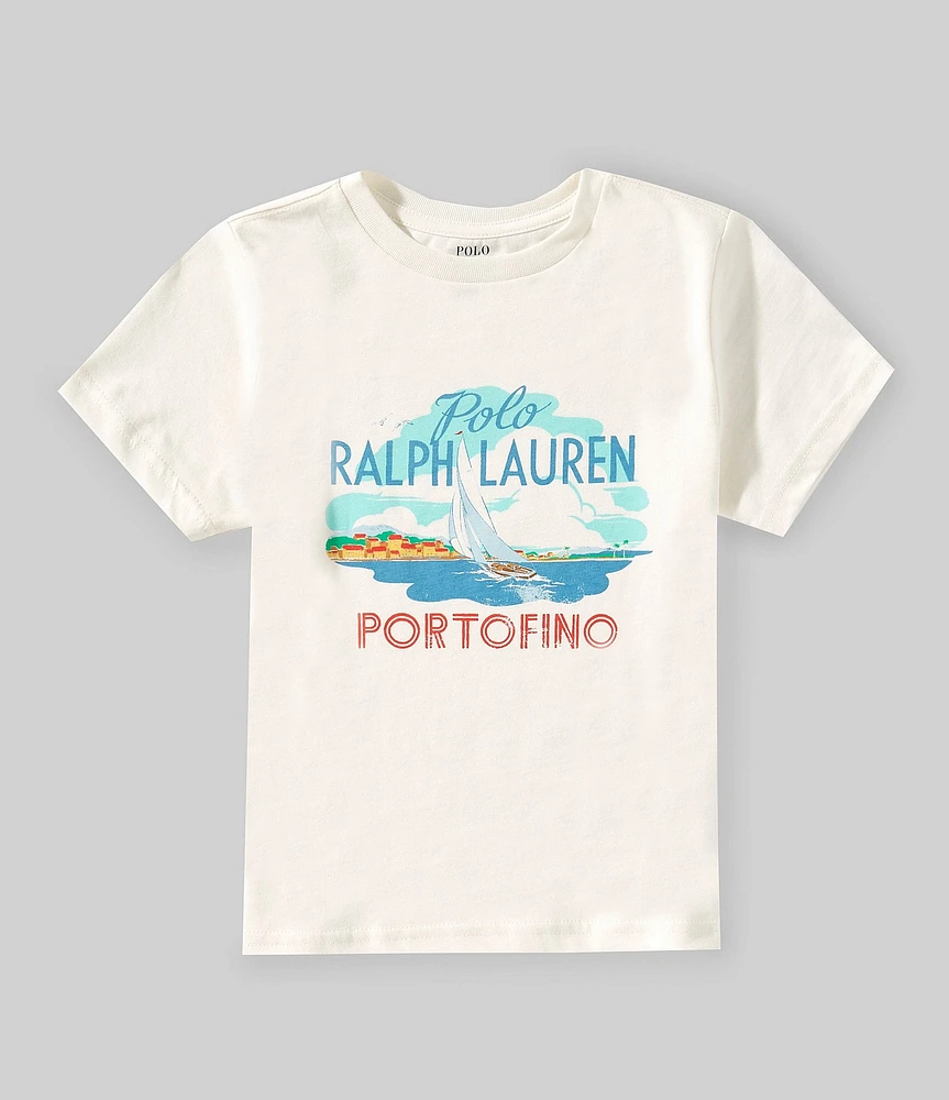 Polo Ralph Lauren Little Boys Short-Sleeve Logo Sailboat Graphic Jersey T-Shirt