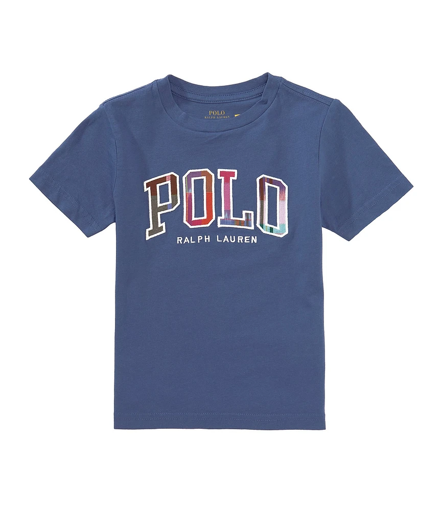 Polo Ralph Lauren Little Boys Short Sleeve Madras-Logo Jersey T-Shirt