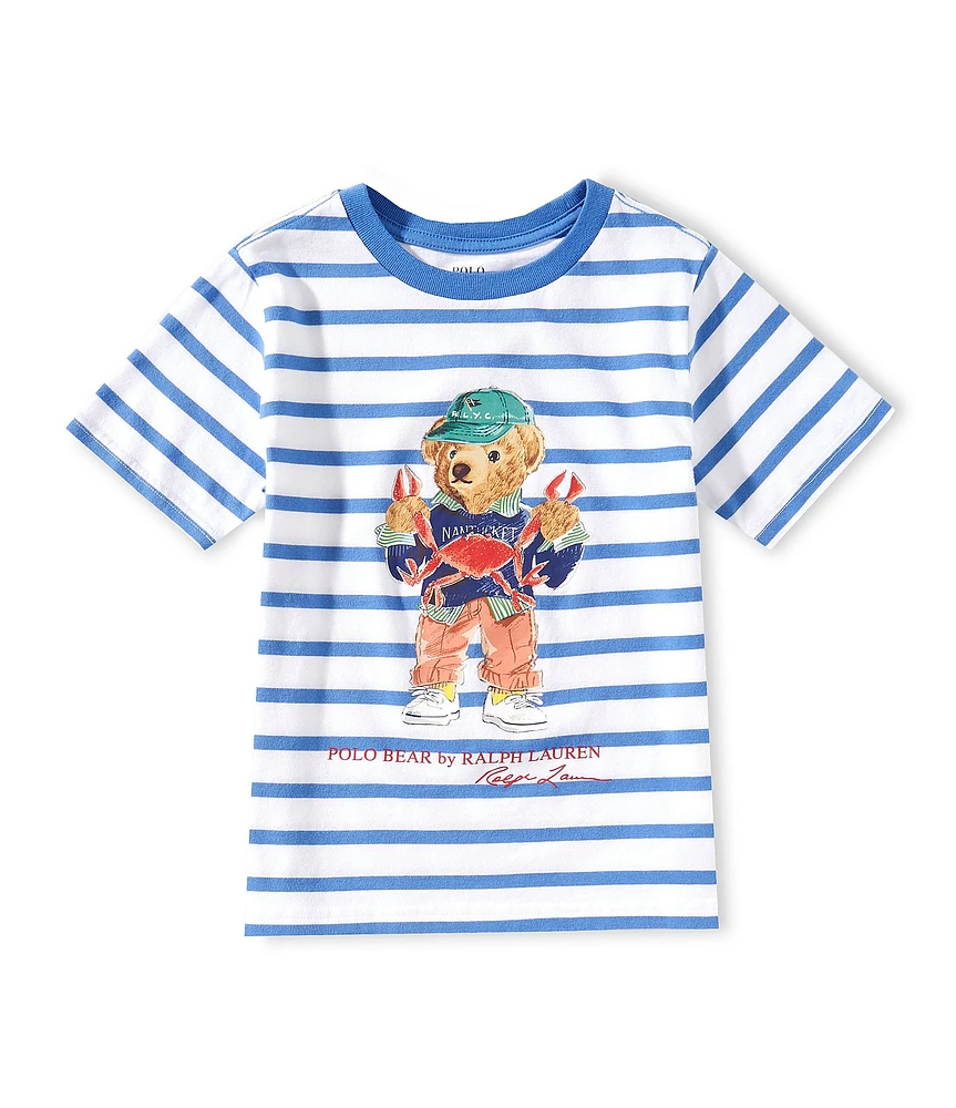Polo Ralph Lauren Little Boys Short-Sleeve Polo Bear Striped Jersey T-Shirt