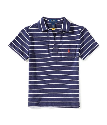 Polo Ralph Lauren Little Boys Short-Sleeve Striped Linen-Blend Polo Shirt