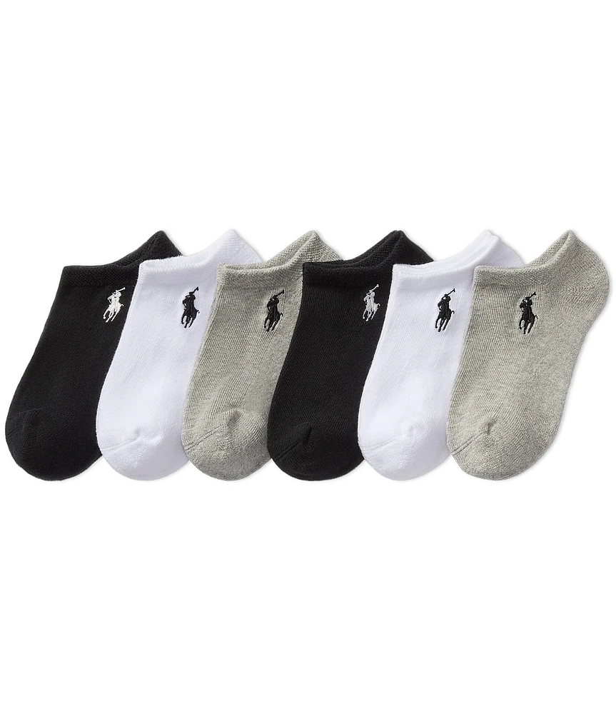 Polo Ralph Lauren Little Girls Performance Cushioned Solid Low Cut Sock 6-Pack