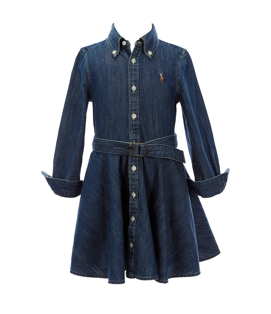 Polo Ralph Lauren Little Girls Belted Denim Shirt Dress