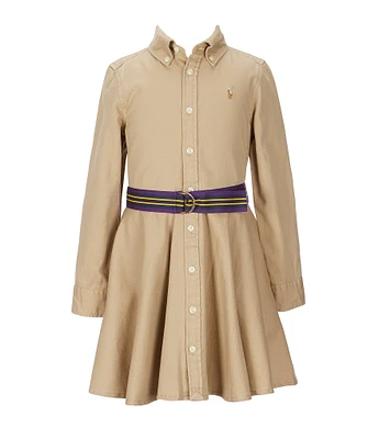 Polo Ralph Lauren Little Girls Button-Front Belted Shirtdress