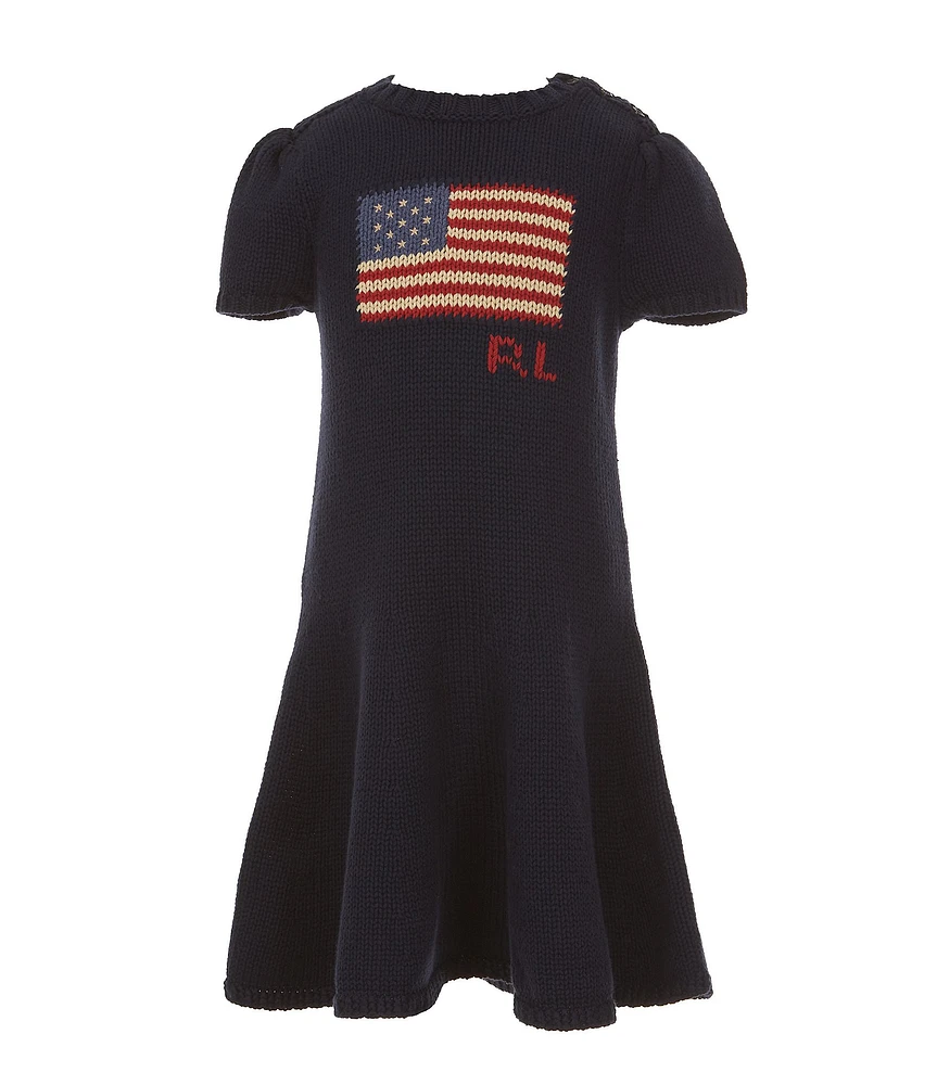 Polo Ralph Lauren Little Girls Flag Applique Dress