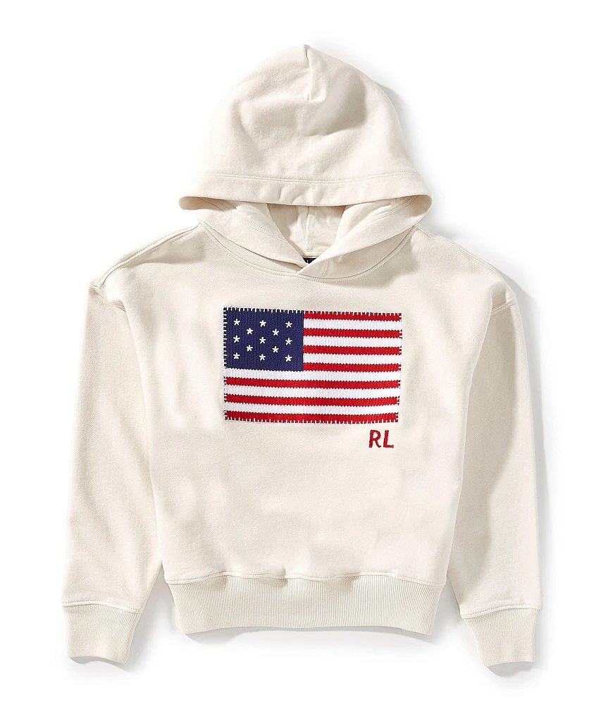 Polo Ralph Lauren Little Girls French Terry Flag Applique Hoodie