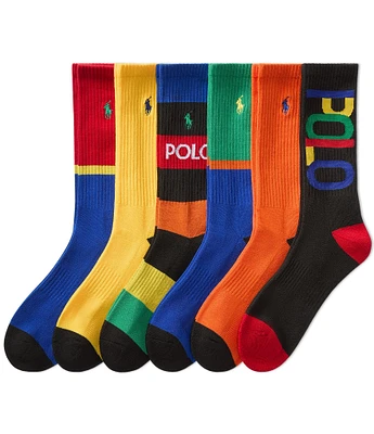 Polo Ralph Lauren Rainbow Polo Crew Socks 6-Pack