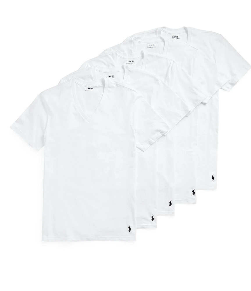 Polo Ralph Lauren Short Sleeve V-Neck Undershirt T-Shirt 5-Pack
