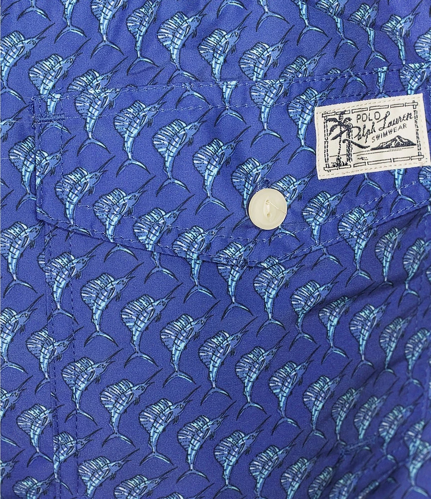 Polo Ralph Lauren Traveler Classic Sailfish Motif 5.75#double; Swim Trunks