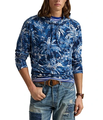 Polo Ralph Lauren Tropical-Print Jersey Long Sleeve Hoodie T-Shirt