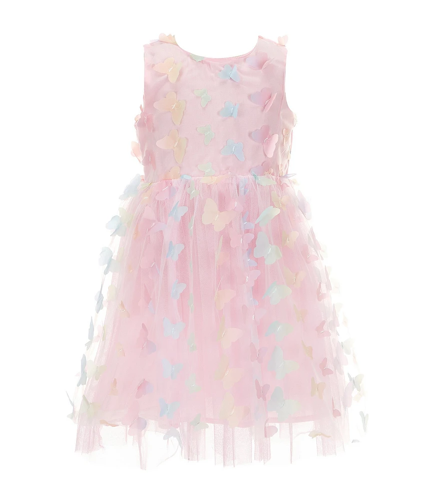 Popatu Little Girls Sleeveless 3D Butterfly-Appliqued Fit & Flare Dress