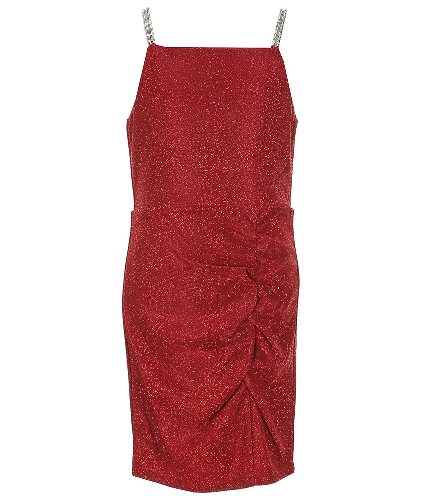 Poppies and Roses Big Girls Sleeveless Ruched Bodycon Dress
