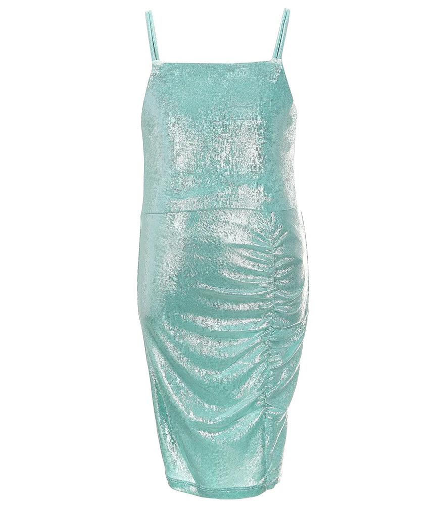 Poppies and Roses Big Girls Sleeveless Ruched-Side Bodycon Dress
