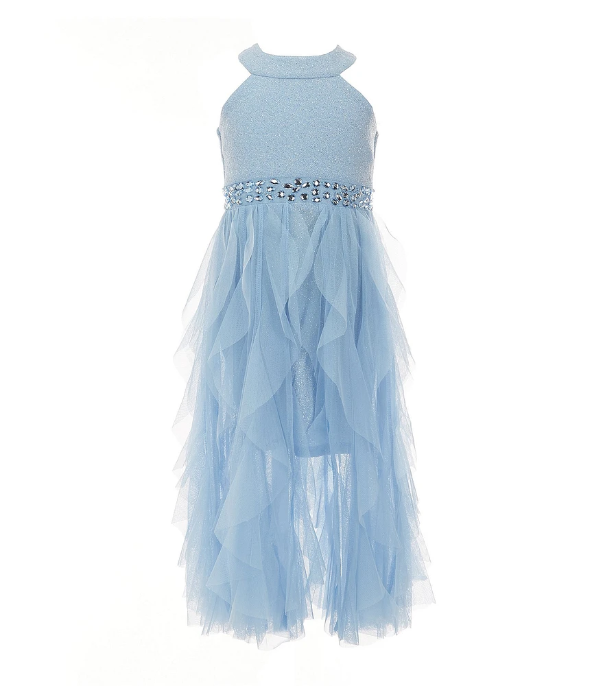 Poppies and Roses Little Girls Sleeveless Cascading-Skirted Ballgown