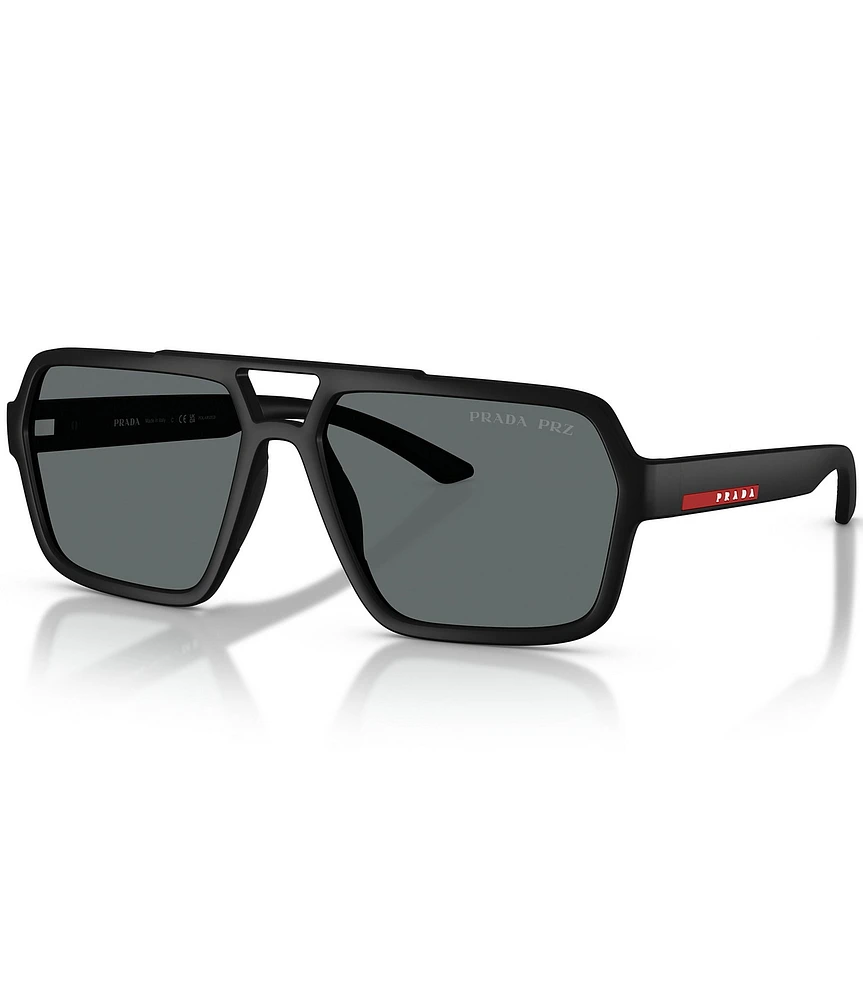 Prada Men's Linea Rossa PS 59mm Polarized Pilot Sunglasses