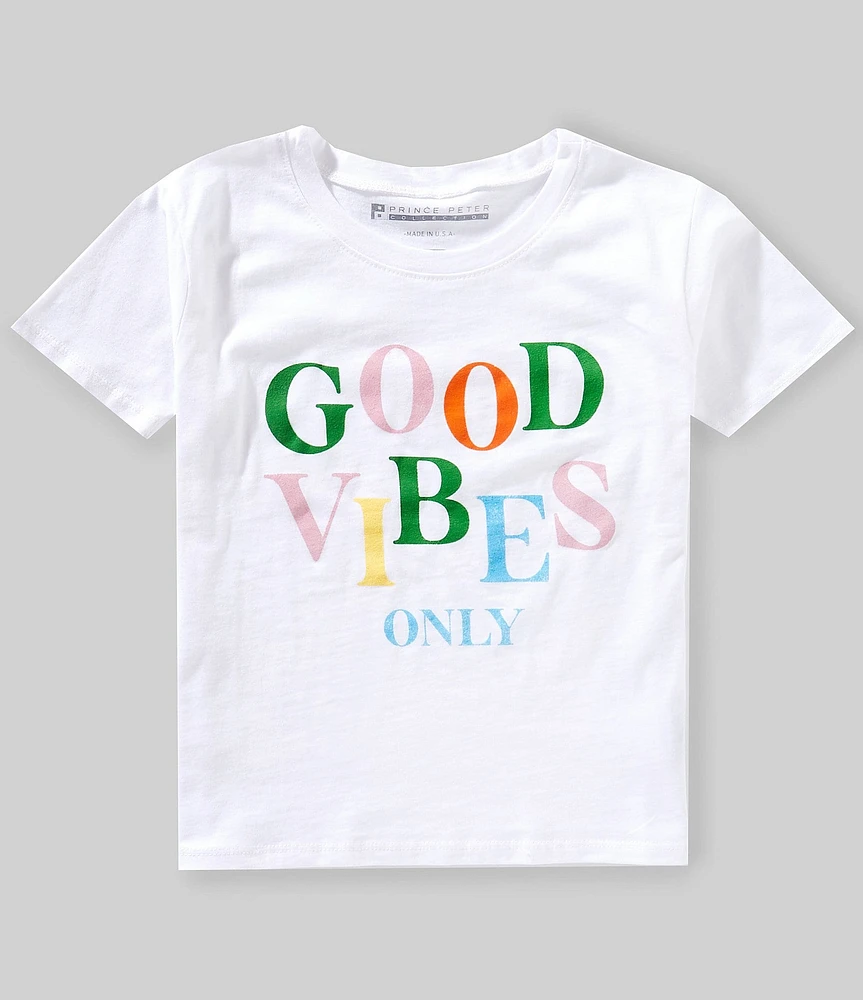 Prince Peter Big Girls Good Vibes Only Short Sleeve T-Shirt