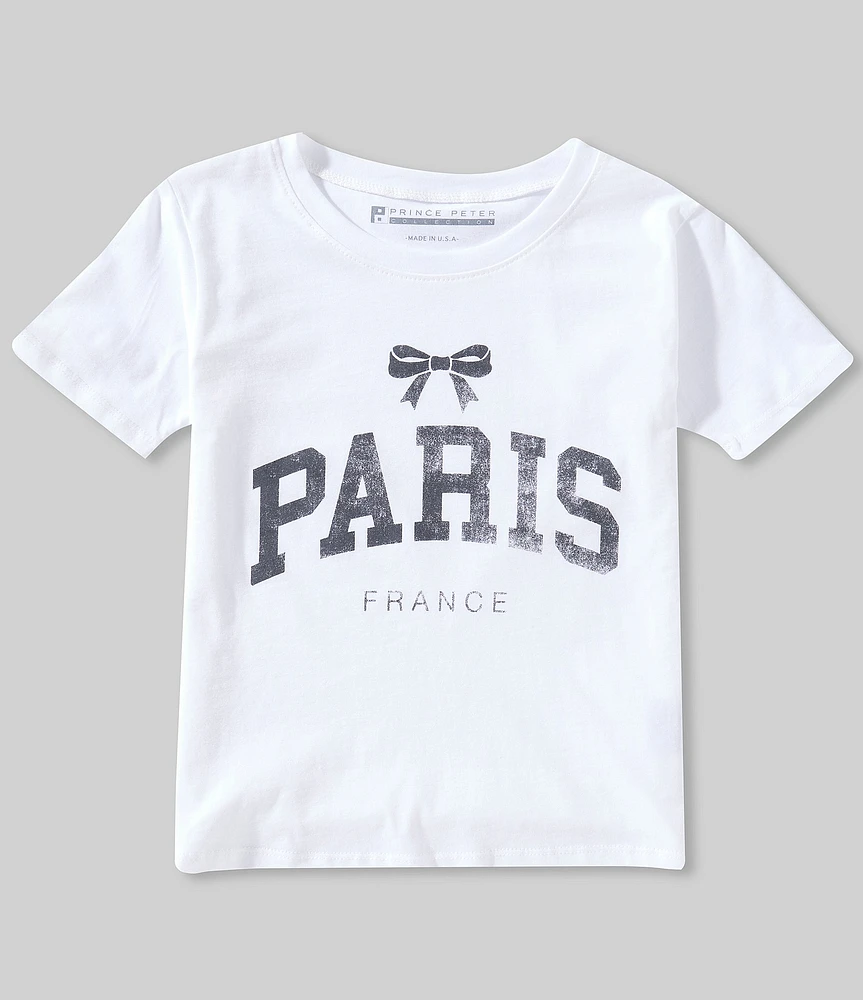 Prince Peter Big Girls Paris Bow Short Sleeve T-Shirt